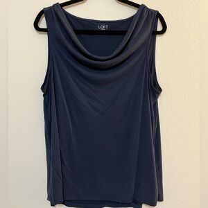LOFT Navy Sleeveless Cowl Neck Camisole